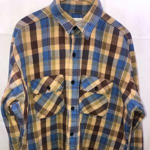 Five Brothers Men's Blue Plaid Flannel Shirt L